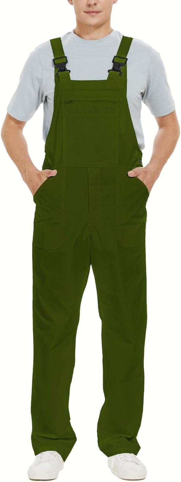 WORK IDEA Men's Bib Overalls Workwear Fashion Lightweight Jumpsuit with Pockets