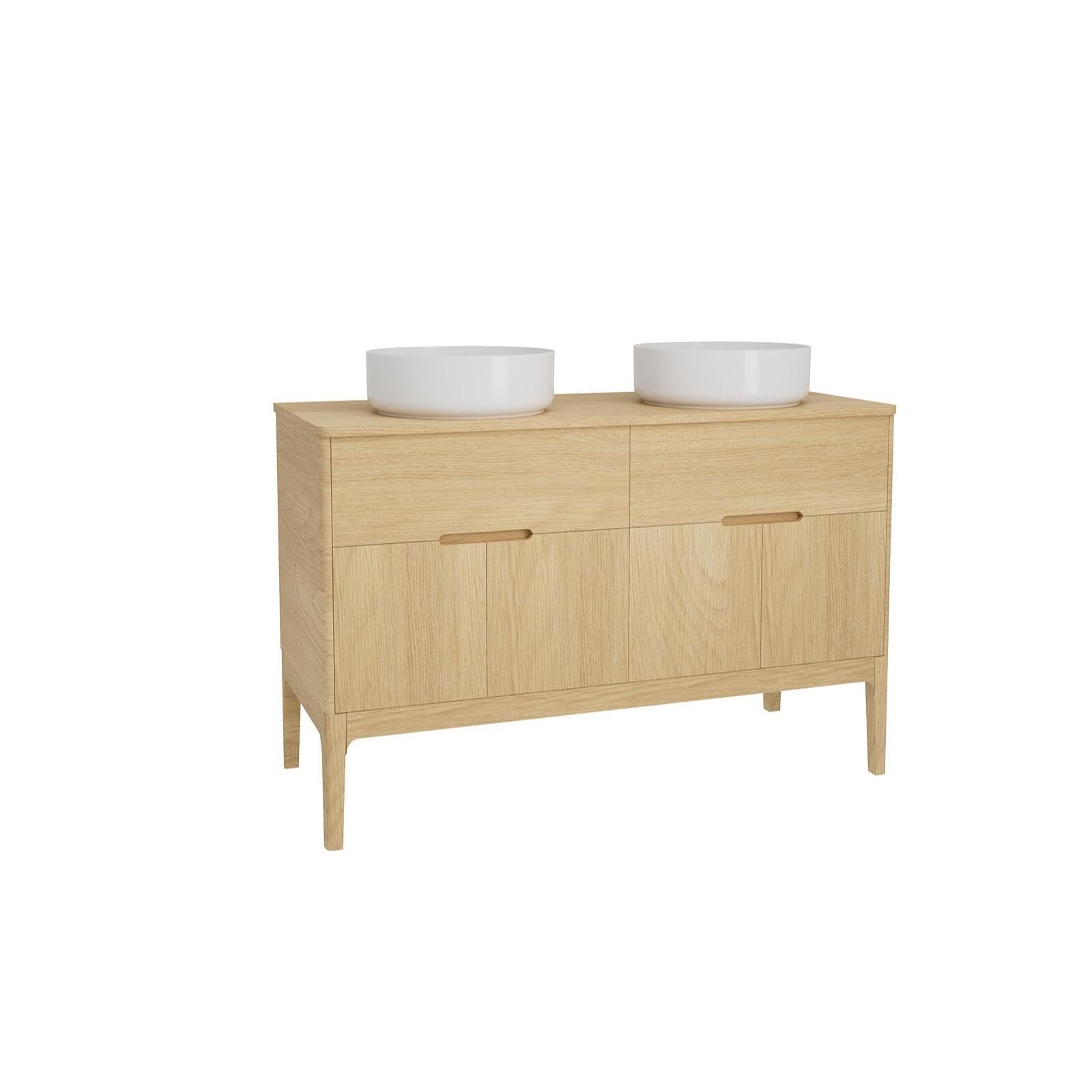MOB-IN - Juego de mueble doble lavabo Alaska 120 cm + lavabo