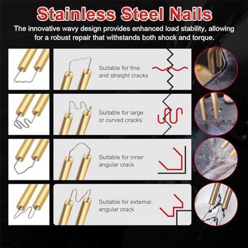 Image of Serplex 50W Plastic Welding Kit with 200Pcs Staples, Plastic Welder Plastic Welding Machine Plastic Welding Gun Plastic Car Bumper Repair Kit Plastic Repair Kit for Car Bumper /Kayak /Plastic Product