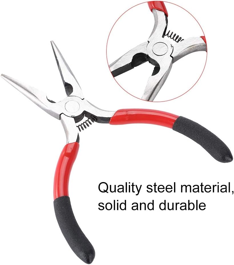 Steel High Precision Non-slip Needle Nose Pliers, Wire Cutter Pliers, Practical Electronic Industrial Repairing Jewelry Making Cutting for Wrapping