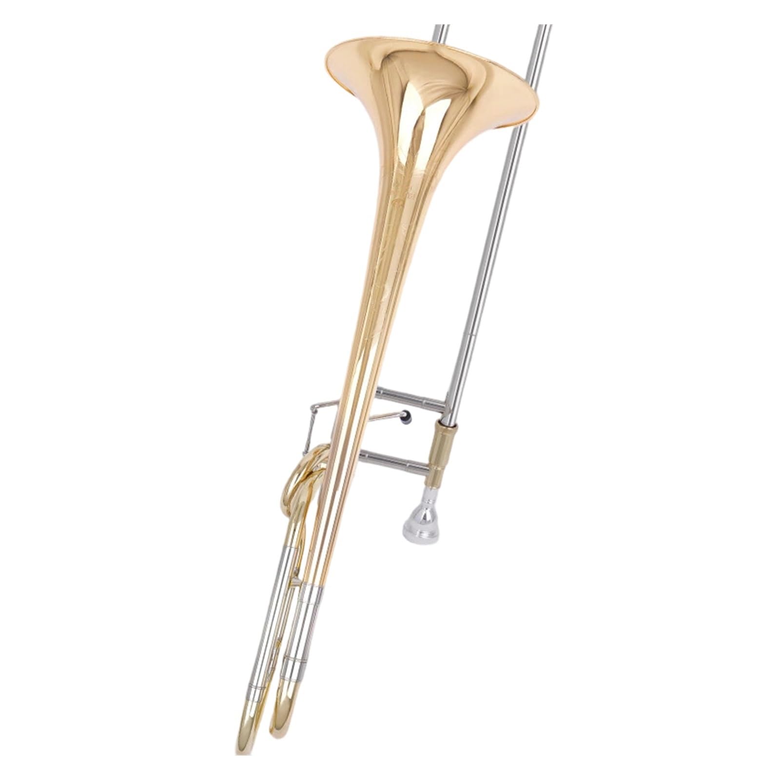 Trombón De Cobre Dorado Instrumento De Metal Para Principiantes Con Cambio De Tono Práctica De Interpretación(7)