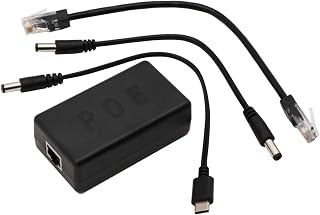 AuviPal Gigabit PoE Splitter for NVIDIA Jetson Nano, Raspberry Pi 4 and More, PoE to Barrel Jack or USB-C 5V/4A Max Power + 10/100/1000Mbps Wired Ethernet, 802.3af/at Compliant