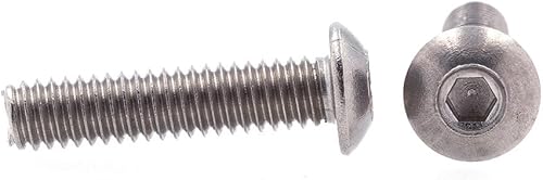 Miniatura 2 de Prime-Line 9168888 Tornillos de tapa de enchufe, cabeza de botón, unidad hexagonal (Allen), #8-32 X 34 pulgadas (paquete de 10)