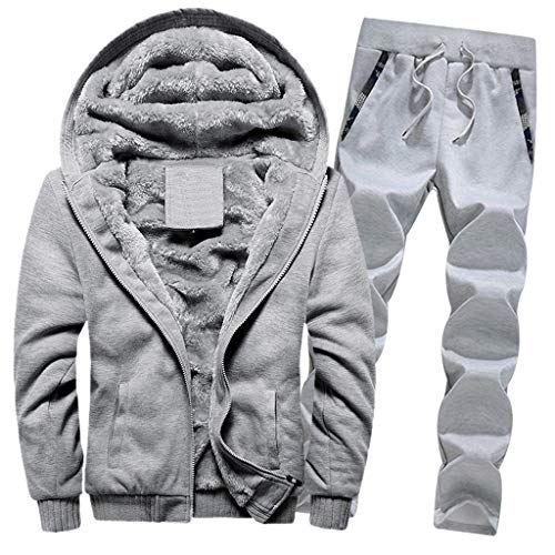 Ensemble De Survêtement Homme Hiver Pas Cher,Pantalon De Sport + Sweat-Shirt à Capuche Veste Jogging Manches Longues 2 Pièces Costume