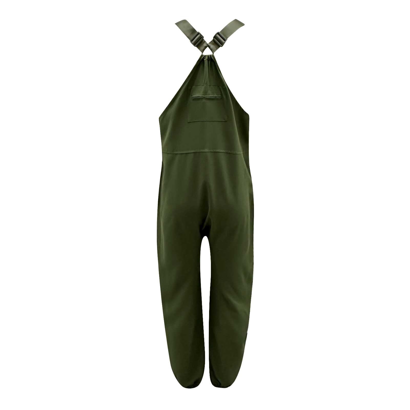 Generisch Salopette da donna in tinta unita, pantaloni da lavoro, comodi, casual, traspiranti, per individualità, slim fit, con bretelle, ad asciugatura rapida, classica, da donna