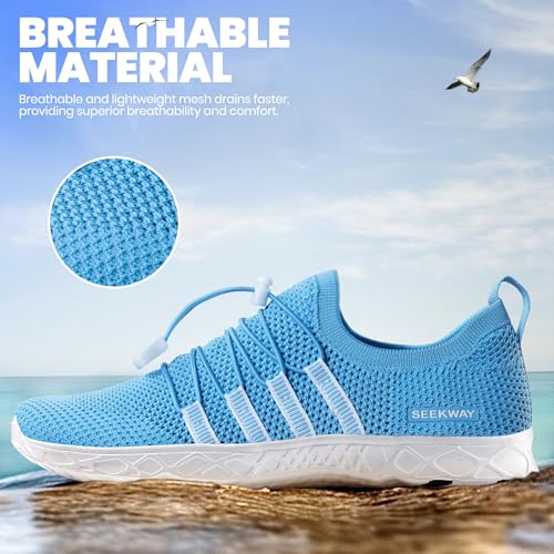 Image of SEEKWAY Mens Womens Water Shoes Quick Dry Aqua Shoes Barefoot for Beach Surf Hiking Pool Water Sports