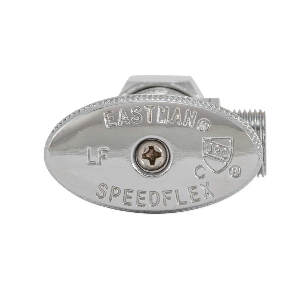 Eastman 1/4 Turn Angle Stop Valve - 3/8" OD X 1/2" PEX, Chrome Plated For Sink & Toilet Supply Lines - View #9