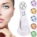 5in1 Facial Massager, 6 color Vibration Skin Firming Care for Face Massager,Multifunctional Skin Care Beauty Instrument (White)