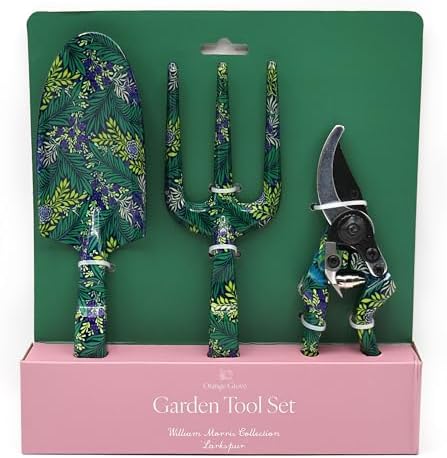 William Morris Larkspur Garden Tool Set, Fork, Trowel and Pruning Shears, Green William Morris Larkspur Garden Tool Set, Fork, Trowel and Pruning Shears, Green