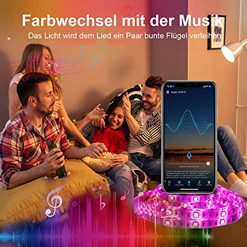 Bluetooth Wasserdichtes LED Streifen 10M (2x5M), 60 LED/M, 600 LEDs Superhell,5050 Outdoor RGB Seil-Licht mit App&44 Tasten Fernbedienung, Musik Sync Farbwechsel für Decken/Haus/Party/Außen Deko