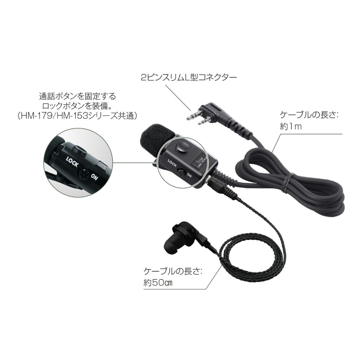 Amazon | アイコム タイピンマイクロフォン HM-153LS ブラック