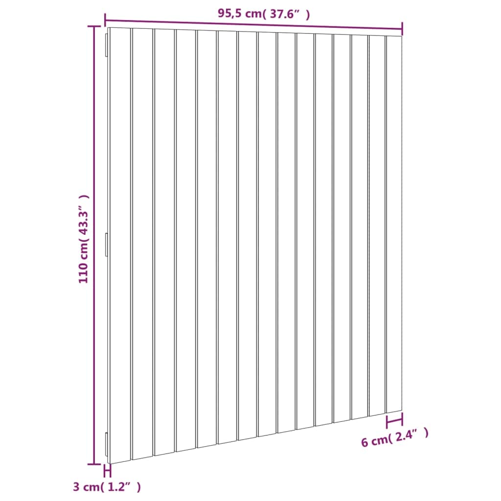 824936 Testiera da Parete Ambra 95,5x3x110cm in Legno Massello di Pino Testata in Legno,Testata Letto Matrimoniale Muebles Dormitorio Spalliera Letto Testiere per Letto Matrimoniale