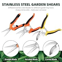 EWPJDK 3 Pack Garden Pruning Shears Scissors Clippers Stainless Steel — image 2