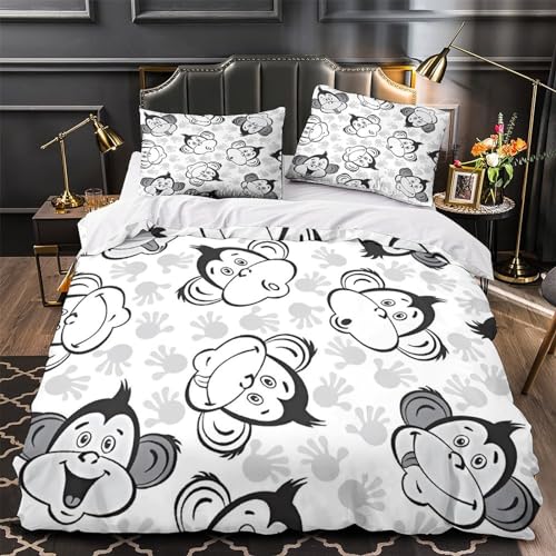 Housse de couette imprimé orang-outan en microfibre douce