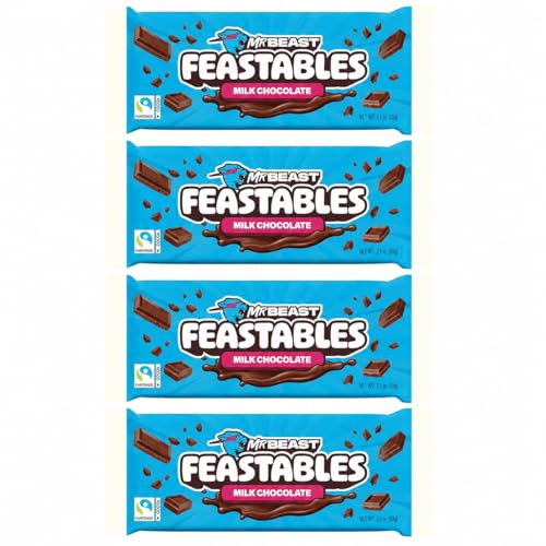 Feastables MrBeast Milk Chocolate 4 x 60g Gift Box 240g (Milk Chocolate)