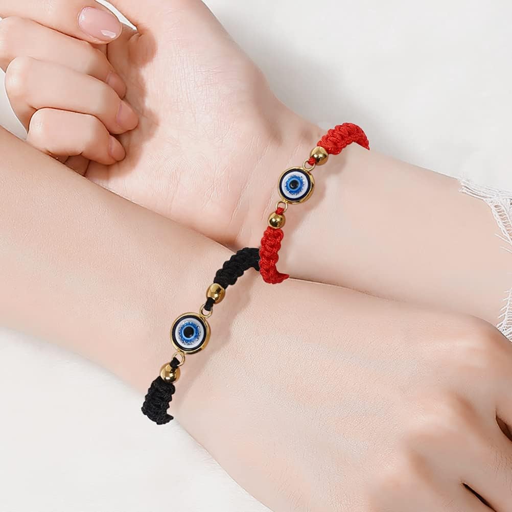 Evil Eye Red Bracelets for Protection - Red String Amulet Adjustable Bracelet For Women Men | Link Knot Lucky Kabbalah Protection Bracelets - Image 3