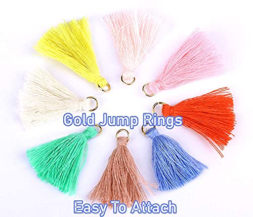 Mscftfb 100 Pieces Mini Tassels Mala Tassel Kit With Jump Rings For Earring Necklace Jewelry Making Garland Keychain Charms Crafts Decorations (Multi) #TOP2