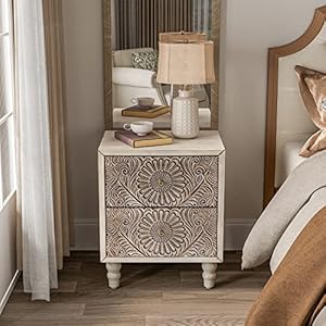 Cosiest 2 pieces nightstand 14 d x 18 w x 215 h mdf end table with 2 drawers vintage style wood bedside table bedroom accessories for home office college dorm  urban country home decor