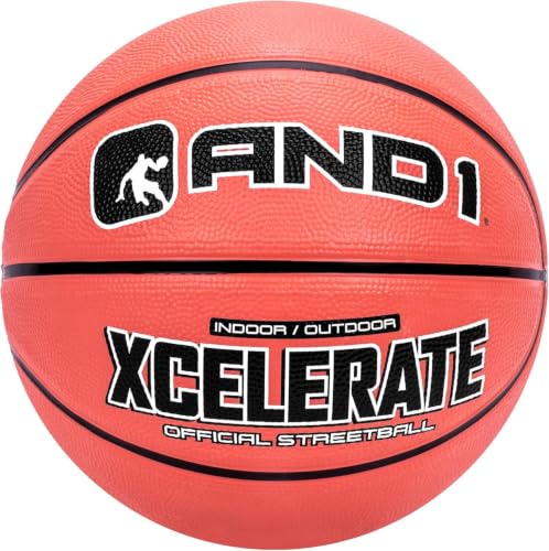 AND1 Xcelerate Rubber Basketball, Official Regulation Size 7(29.5')