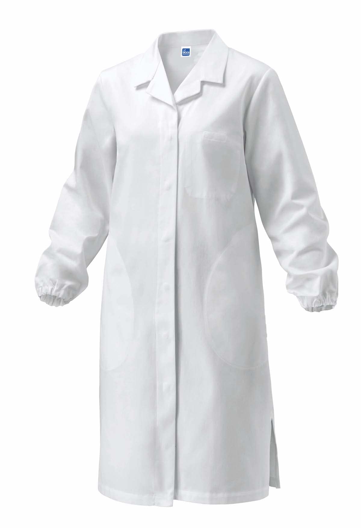 SIGGI Men's Food Coat Shirt, White, XXXL