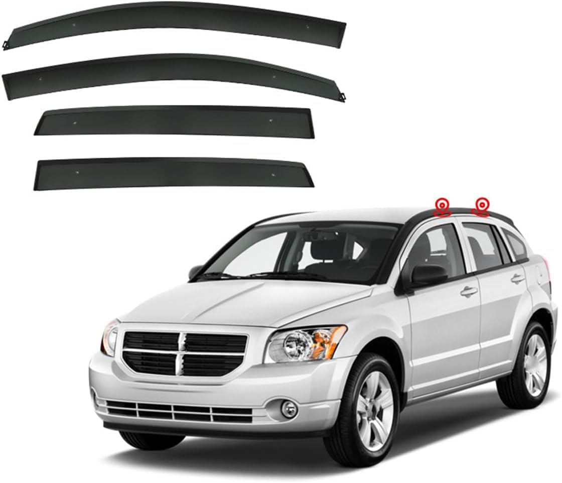 nwsplmy Wind Deflectors for Dodge Caliber MK1 2007-2012, Rain Guards Window Visors, 4-Piece, Protects Against Fading & Cracks