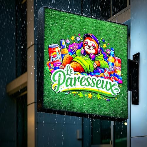 Custom Advertising Logo Lightbox Sign - Double Sided Outdoor LED Logo Shop Signs for Business Retail Advertising,Salon, Cafés, Bars & Restaurants (Square)