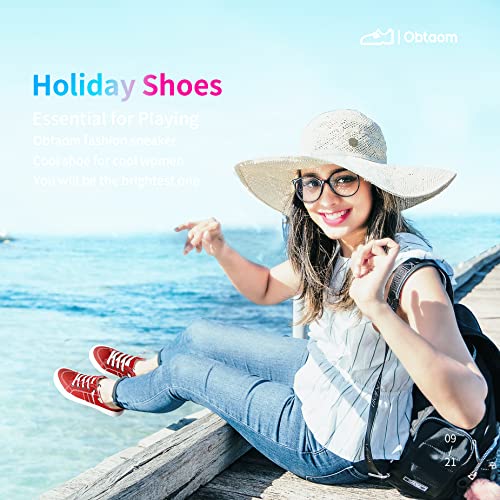 Obtaom Women Canvas Mules Memory Foam Clipper Fashion Sneakers Comfortable Slip-On Mule Backless Shoe（Red Canvas Us9） #TOP6