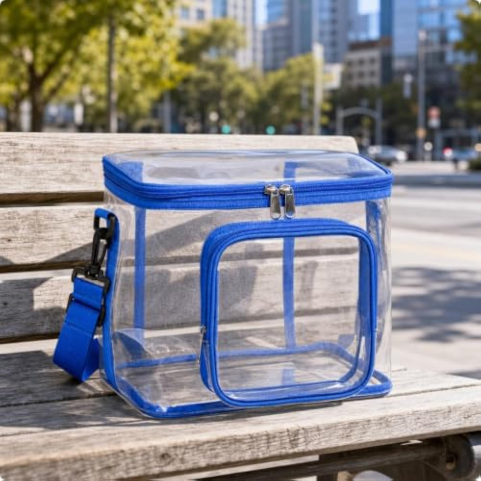 Clear PVC Shoulder Bag, Multi-Compartment