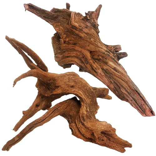 kathson Natural Large Aquarium Driftwood Decoration Branches Reptiles Terrarium Ornament Wood Fish Tank Habitat Decor Assorted Sizes Wood 2 PCS (10"-14")
