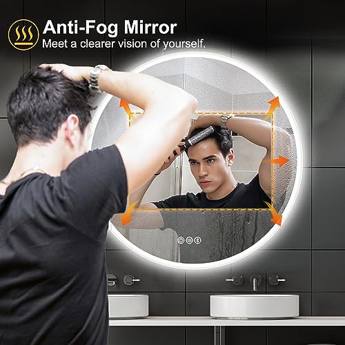 SBAGNO-24-Round-Led-Bathroom-Mirror-with-Lights-Backlit-and-Front-Lighted-Anti-Fog-Wall-Mounted-Vanity-Mirror-3000K4000K6500K-Dimmable-Inside-Bluetooth-Speaker-Smart-Mirror