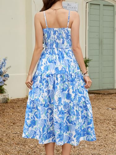 Image of Gardenwed Women's Floral Print Maxi Dress,Twisted V Neck Sleeveless Long Summer Dress