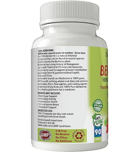 Simply Pure 100% Pure & Natural Berberine | Blood Sugar Management & Heart Health | 500mg Capsules x 90 | Gluten Free | GM Free | Vegan - 5