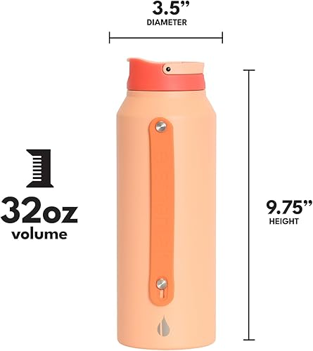 Vista 84 de Elemental Botella de agua icónica de acero inoxidable con pajilla, 32 onzas, a prueba de fugas, triple pared, aislada, para viajes y deportes, Azul