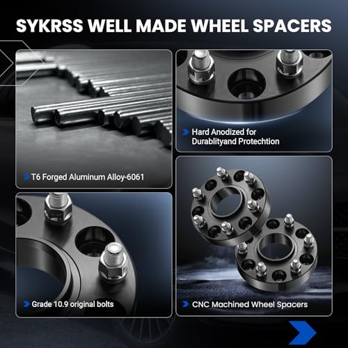 Image of 6x5.5 Wheel Spacers 1 inch Compatible with Chevy 1999-2023 Silverado Sierra 1500 Avalanche 1500 Tahoe Yukon, 6x139.7mm 6 Lug M14x1.5 & 78.1mm Hub Bore Hubcentric Wheel Spacer,4PCS
