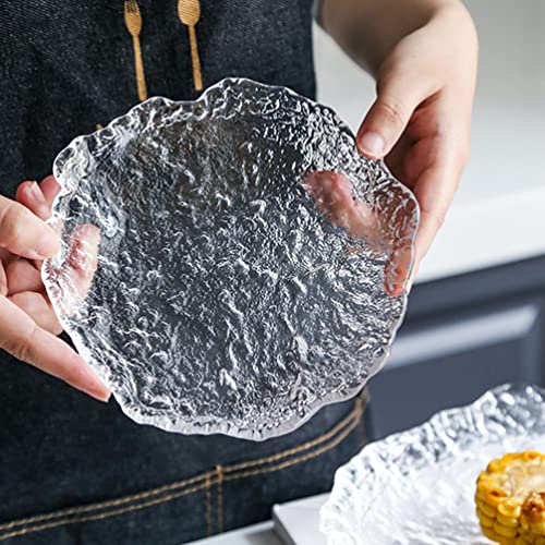 Glass Dinner Plates Crystal Salad Plates Clear Appetizer Dessert Plate Cake Plate Pasta Serving Plates Japanese Sushi Platter Food Dishes Jewelry Dish Trays For Home #TOP5