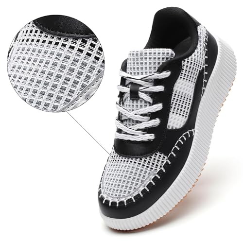 Meidiastra Women's Platform Fashion Sneakers Casual Chunky Low Top City Walking Shoes Lace UP Dolen Sneaker 2024 Orthopedic Walking Shoes with Plantar Fasciitis2