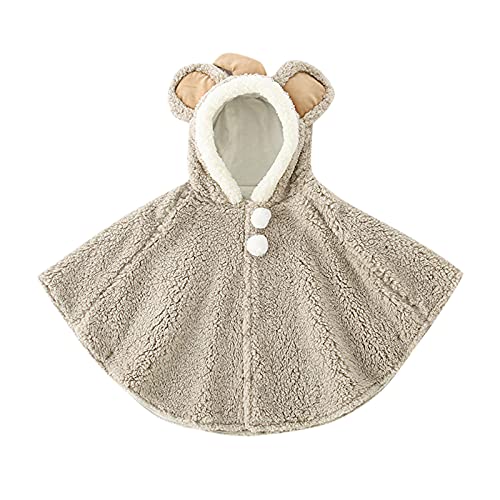Wlabe- Vêtements pour enfants Unisexe bébé Enfants Tout-Petits à Double Face Usure Capuche Cape Hiver Chaud Doux Poncho Hoodie Manteau Peau Baby Friendly Gris Taille unique Cover