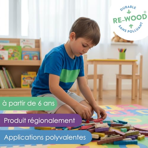 Jeu d'apprentissage WISSNER 080508.000 cubes blancs bleu rouges - 3