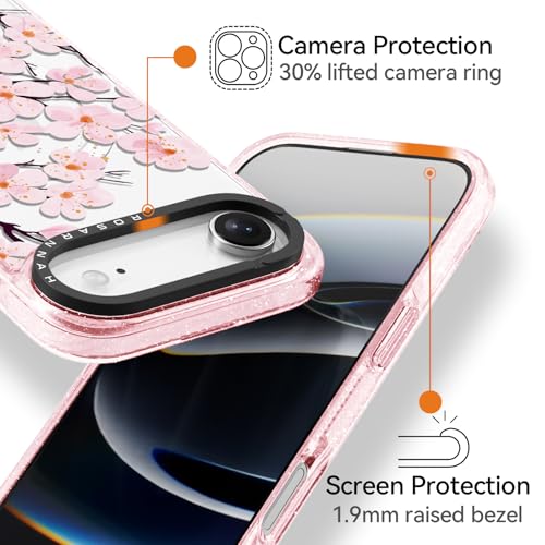 Coque iPhone 17 Air Magsafe Rosarnnah antichoc fleur rose
