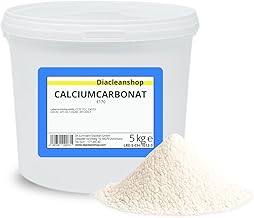 DIACLEANSHOP Pulver, Calciumcarbonat 5kg in Lebensmittelqualität - E170-100% natürlicher Ursprung - CaCO3-5000g - Kalk - Kreide - Kreidefarbe – Rasenkalk – Kalzium