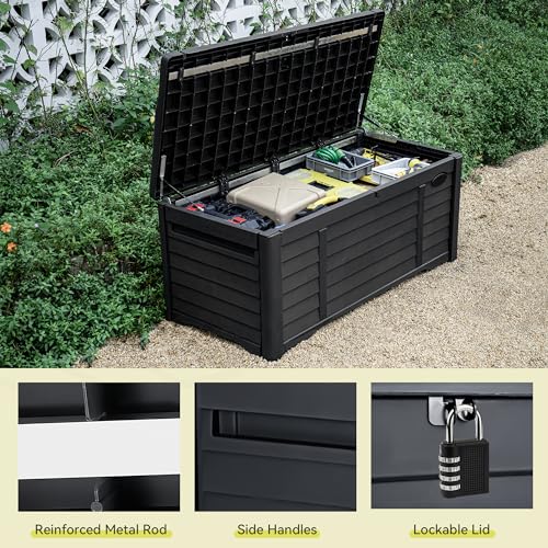 Yitahome MAYIHNP17S 120 Gallon Large Outdoor Storage Deck Box With Cushion, Waterproof Cushion Storage Bench thumb #4