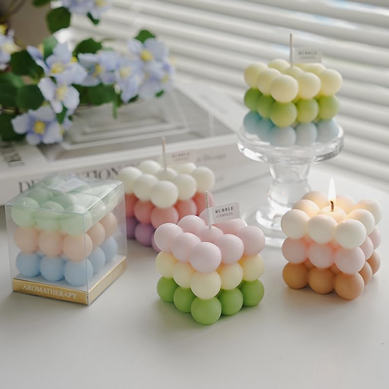 BOINN Fragrance Atmosphere Handmade Candle, Organo & Daffodil Scented, Classic Cube Modeling Single Wick Candle,Decorative Ornaments,Home Decoration, Ideal Holiday Gift