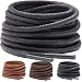 Waxed Thin Round Dress Shoelaces [3 Pairs] 3/32" Thick - By Miscly (40" (102 cm), Black)