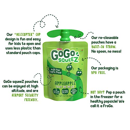 GoGo squeeZ Applesauce, Variety Pack (Apple/Peach/GIMME 5), 3.2 Ounce (20 Pouches), Gluten Free, Vegan Friendly, Unsweetened, Recloseable, BPA Free Pouches