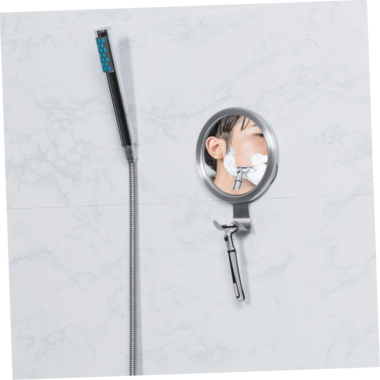 DOITOOL Duschspiegel Beschlagfrei mit Saugnapf für Badezimmer und Wc Antibeschlag Rasierspiegel ohne Bohren für Dusche und Reisen