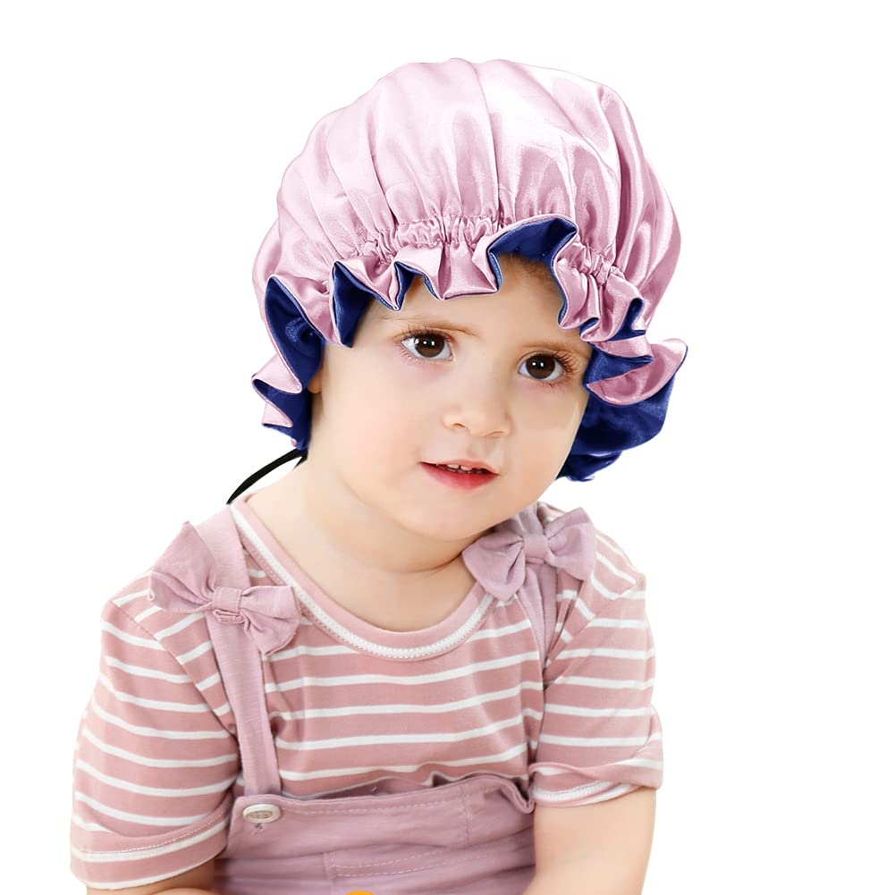 Extra Large Adjustable Double Layer Satin Hair Bonnets with Drawstring for Women Night Sleeping Long Silky Satin