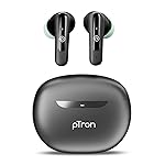 pTron Bassbuds Astra in-Ear TWS Earbuds w/Stereo Sound, 34Hrs Playtime, Stereo Calls, Custom EQ, Mobile App, BTv5.3 Headphones, Touch Control, Voice Assistant, Type C Charging & IPX4 (Black/Green)