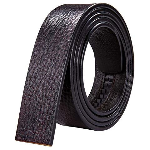 Barry.Wang Mens Leather Belt No Buckle,Ratchet Full Grain Leather Without Buckle 55'' Long Trim to Fit Cover