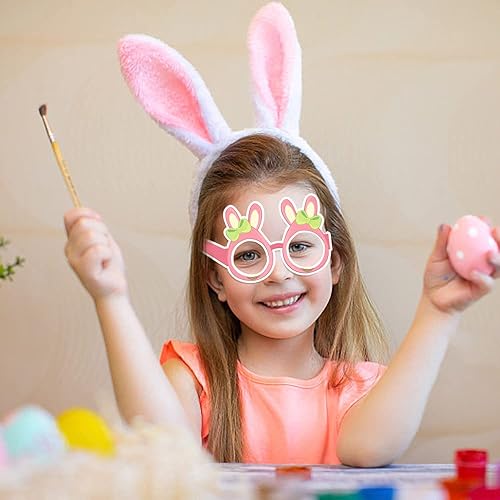 Miniatura 4 de ALIBBON 12 vasos de Pascua para niños, orejas de conejo de Pascua, huevos de Pascua, accesorios de cabina de fotos de Pascua, suministros de