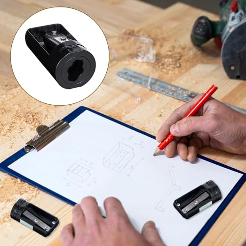 3 Stück Zimmermanns-Bleistiftspitzer für Holzarbeiten, Bleistiftschneider für Holzbearbeitung, Schwarz